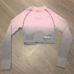 Gymshark Long Sleeve Ombré Crop Top